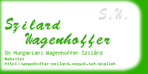 szilard wagenhoffer business card